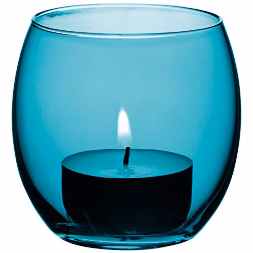 LSA International Coro Tealight Holder in Blue and Multicolour Glass – 2