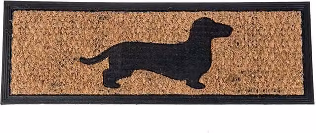 Homescapes Black Dog Graphic Coir Doormat with Non-Slip Rubber Backing, W/D/H: 75 x 25 x 1 cm – 2