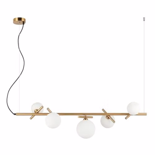 Netlighting Reverso Modern 5 Light Bar Pendant Ceiling Light in Gold/Brass with G9 Bulbs