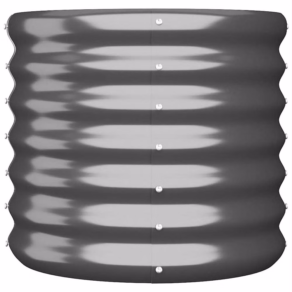 Berkfield Home Anthracite Black Powder-coated Steel Garden Planter Tub W/D/H: 40 x 40 x 36 cm – 3