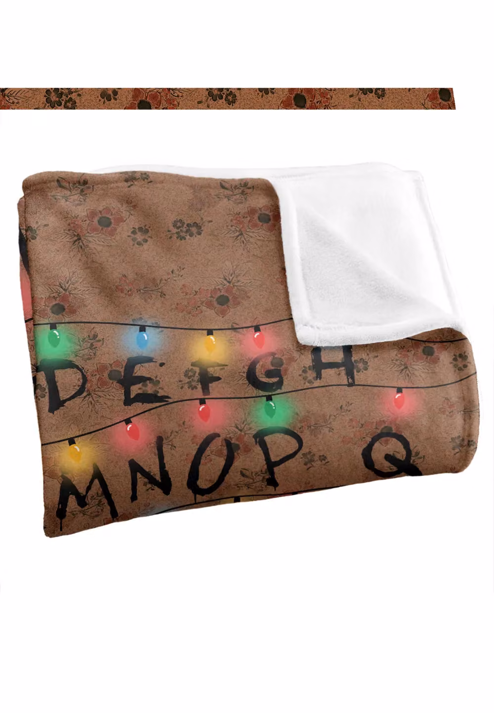 Stranger Things Christmas Lights Alphabet Officially Licensed Silky Touch Super Soft Throw Blanket, White and Multicolour, W: 152 cm, D: 127 cm – 3