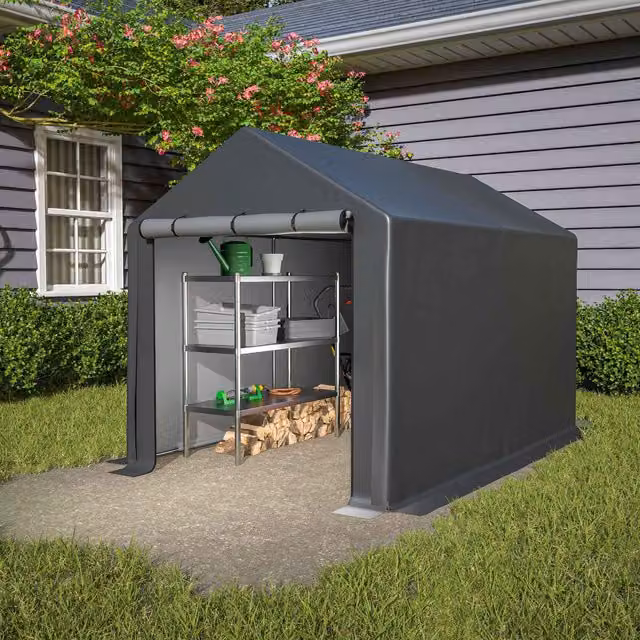 Birchtree Gable Outdoor Storage Tent in Dark Grey