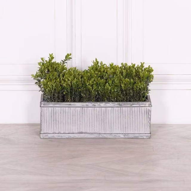Glasstone Metal Window Box Planter, Small, White, W: 46.0 cm, D: 16.0 cm, H: 14.0 cm