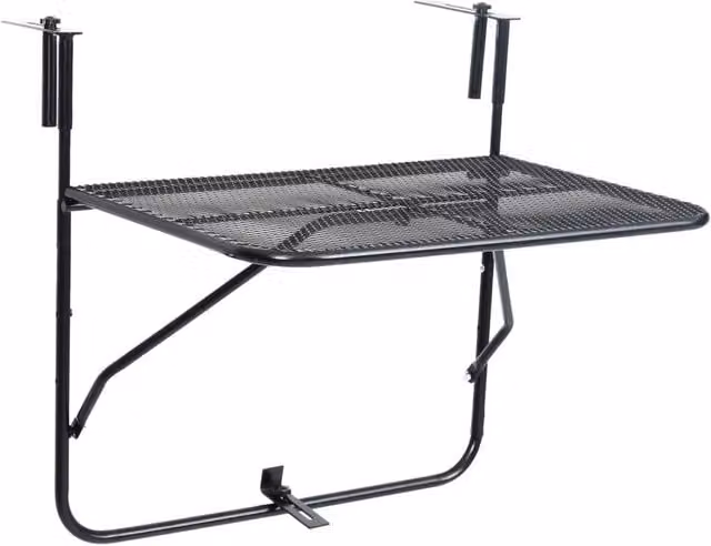 Berkfield Home Industrial Balcony Table in Matt Black Metal, W: 60 cm, D: 40 cm