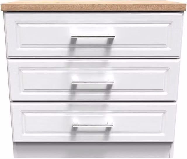 Ready Assembled 2 U Norfolk 3 Drawer Chest in White