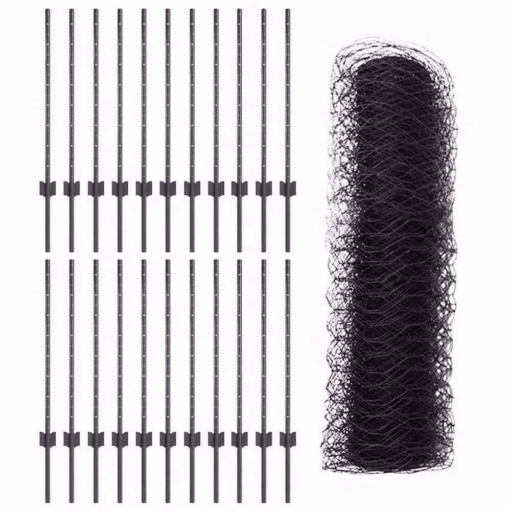 vidaXL 11-Piece Grey Steel U-Channel Fence Posts, Height: 80 cm – 3