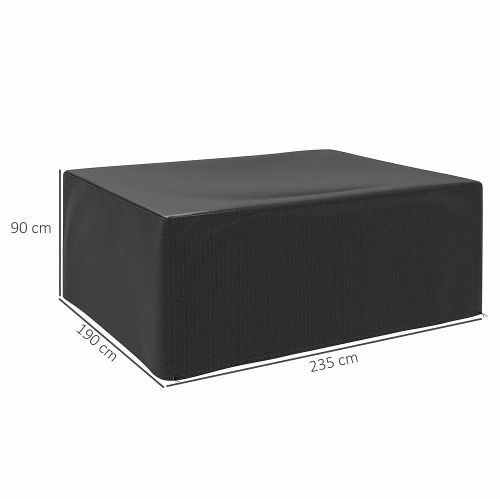 STILVORA Water-Repellent Garden Furniture Cover in Black, W: 235 cm, D: 190 cm – 2