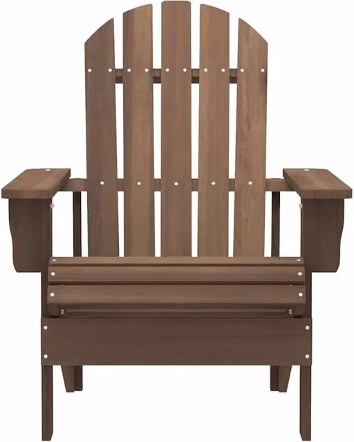 Berkfield Home Elegant Garden Adirondack Chair with Table in Brown Solid Wood – 1