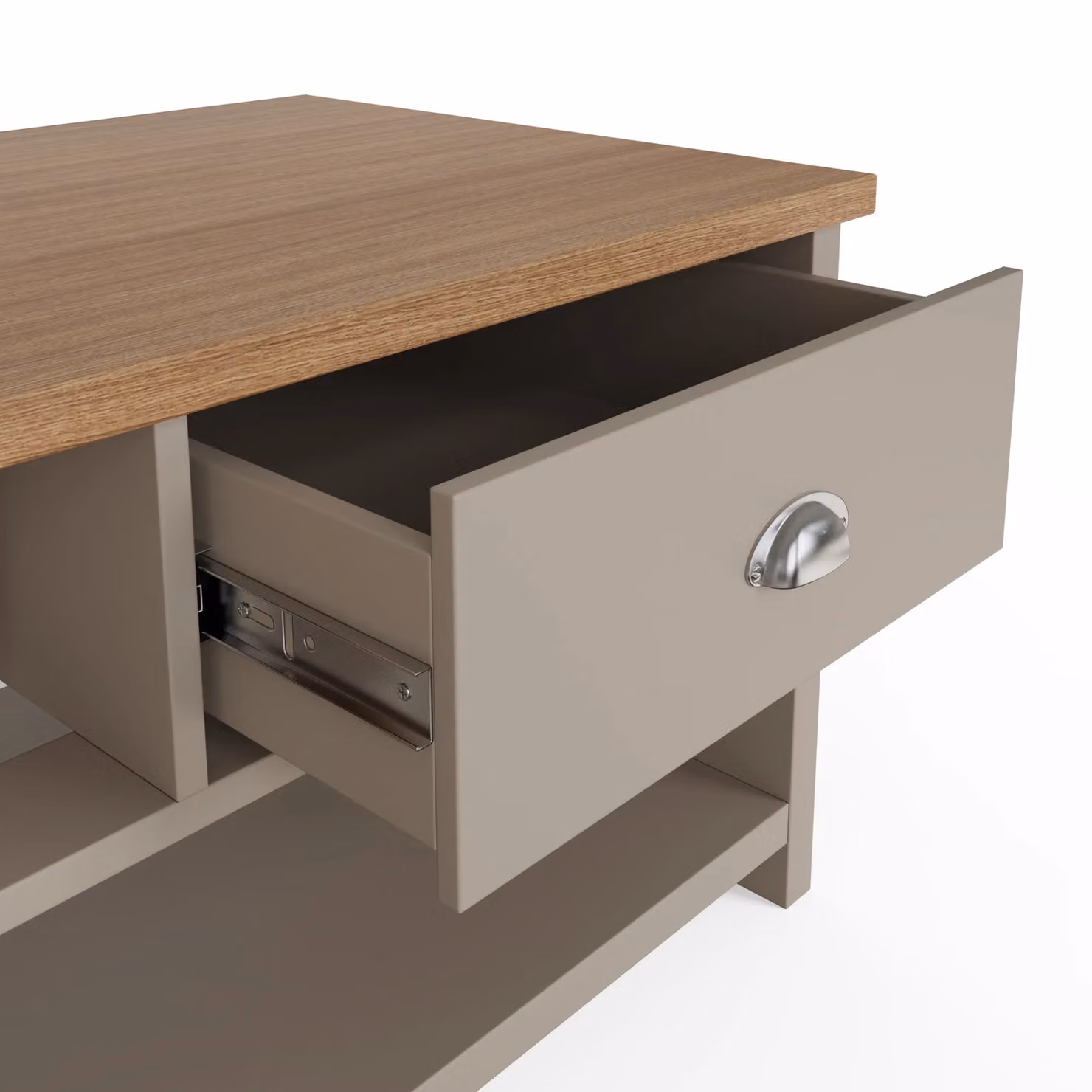 GFW Lancaster Two Drawer Coffee Table in Grey and Oak – 5
