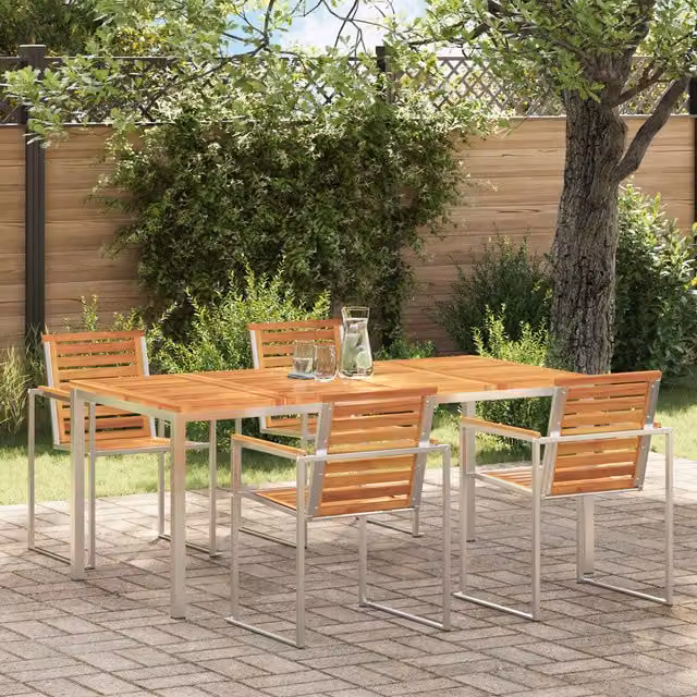 Berkfield Home Modern Outdoor Dining Table in Brown Oiled Acacia Wood, W/D/H: 180 x 90 x 75 cm – 1