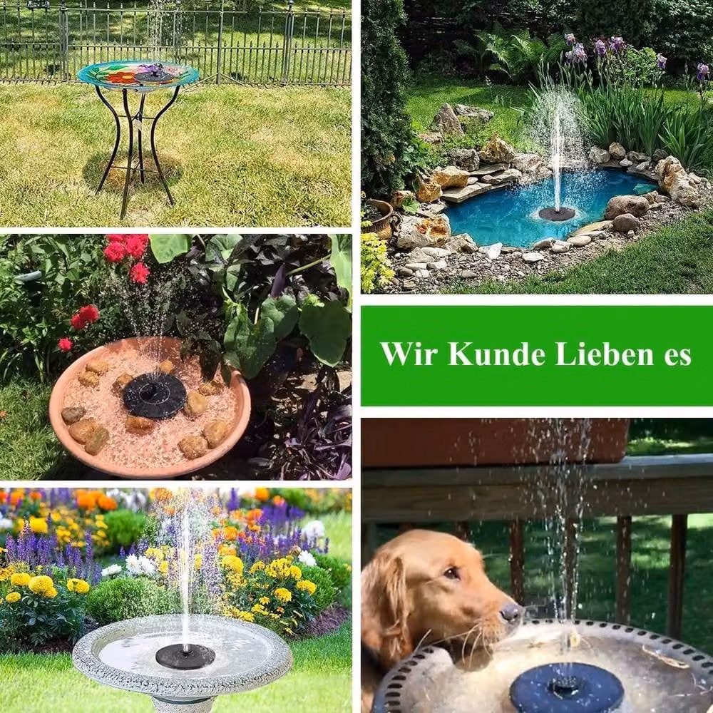 Ventryn Solar Floating Fountain Birdbath Garden Decor in Black – 5