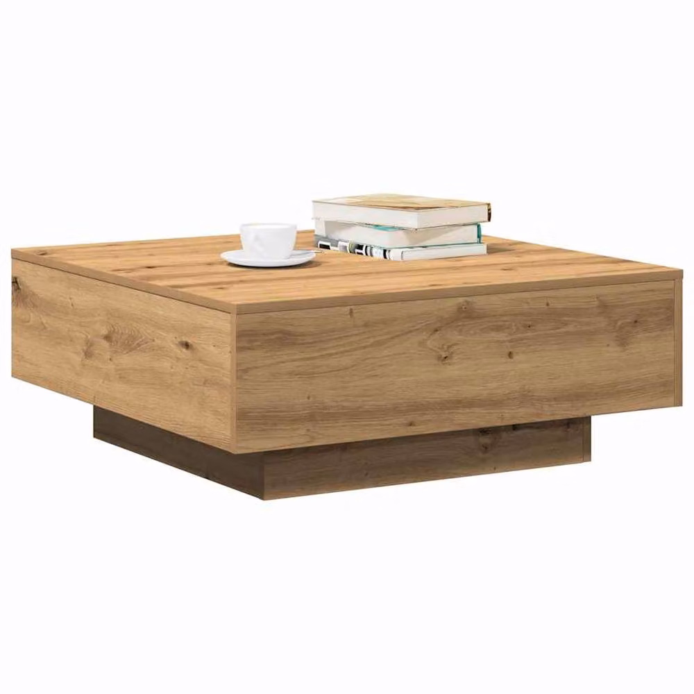 Berkfield Home Artisan Oak Coffee Table in Brown, W/D/H: 80 x 80 x 31 cm – 3