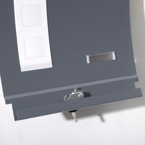 HOMCOM Wall Mounted Steel Letter Box in Anthracite Grey – 6