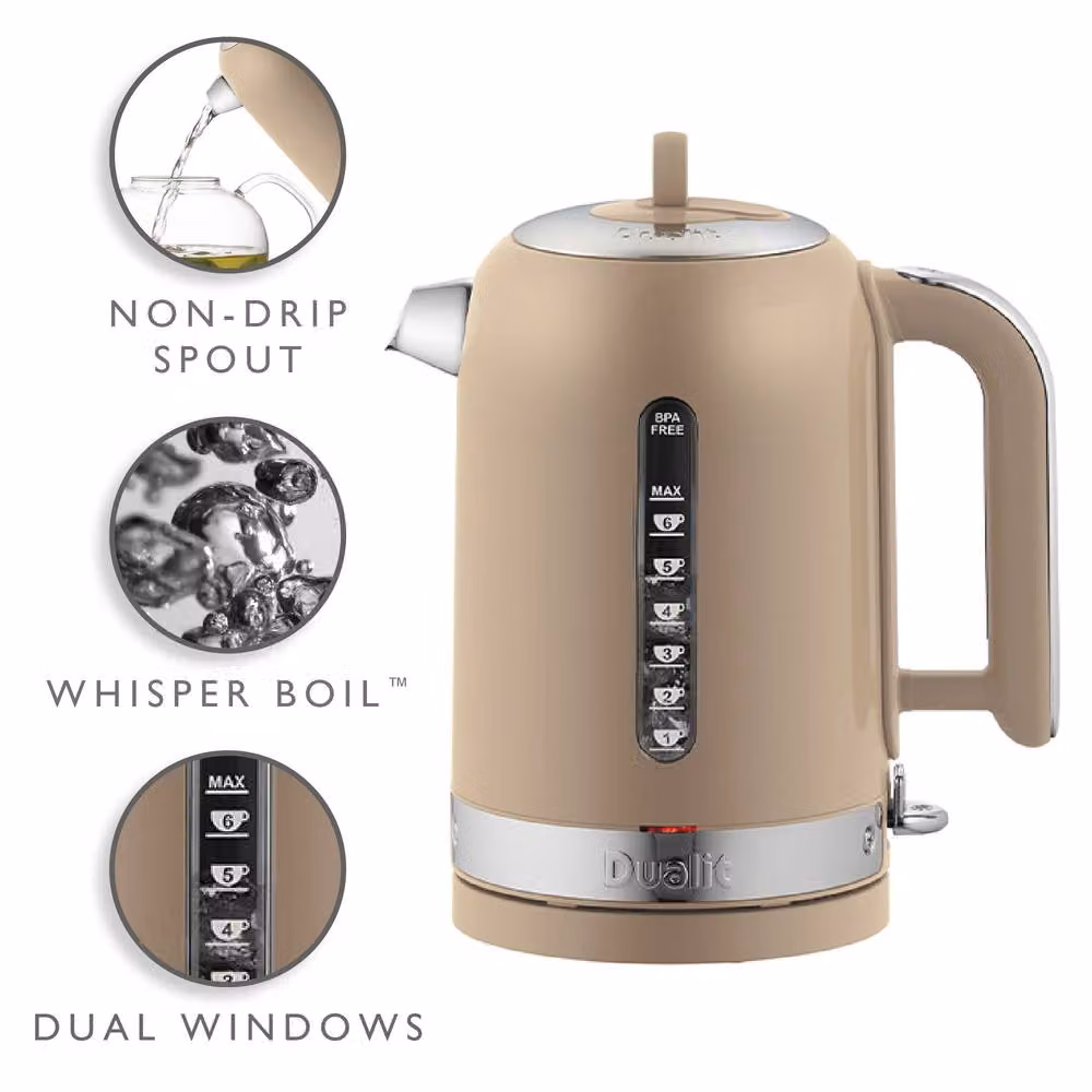 Dualit Classic Metal Kettle in Sand, 1.7 l – 2