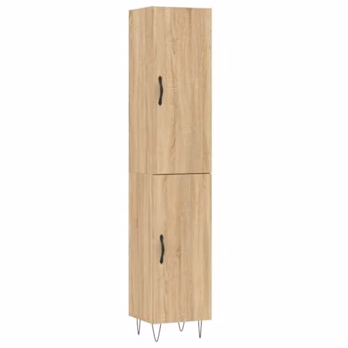vidaXL Highboard in Brown Sonoma Oak, W/D/H: 34.5 x 34.0 x 180.0 cm