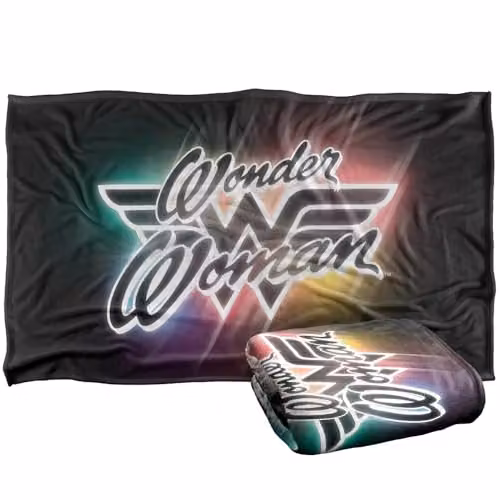 Warner Bros. Wonder Woman Disco Lights Super Soft Fleece Throw Blanket, Multicolour, W: 91.44 cm x L: 147 cm