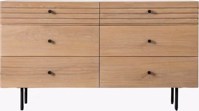 Perch & Parrow Groover Oak Chest of Drawers in Brown