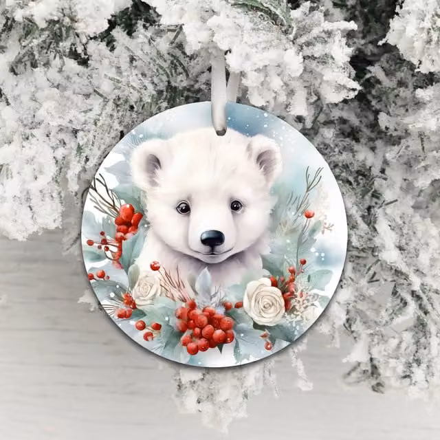 Uniqueful Personalised Cute Animal Hanging Decoration in Clear and White