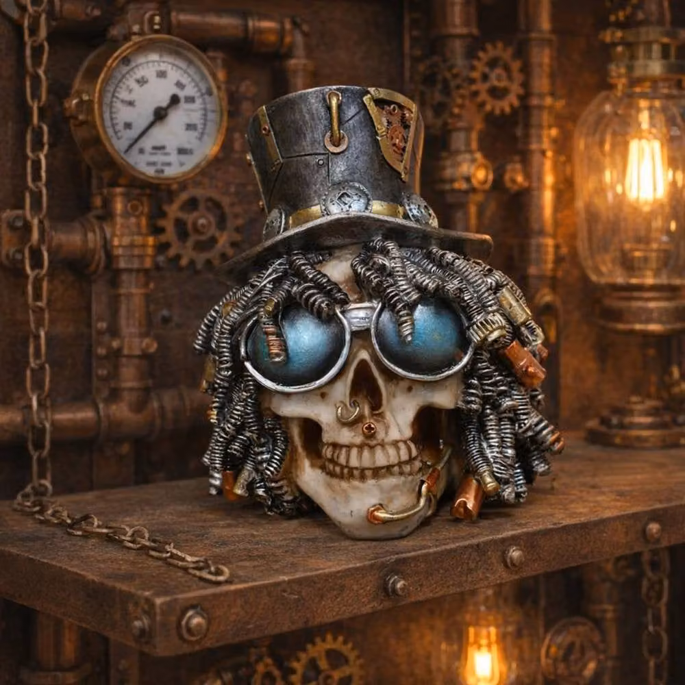 Gifts Direct 2 U Multicolour Steampunk Mechanical Skull Industrial Tabletop Ornament – 2
