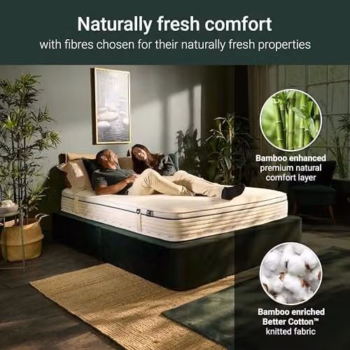 Jay-Be Natural Fresh Bamboo Hybrid 2000 Mattress, Single, W/D/H: 90 x 190 x 23 cm – 3
