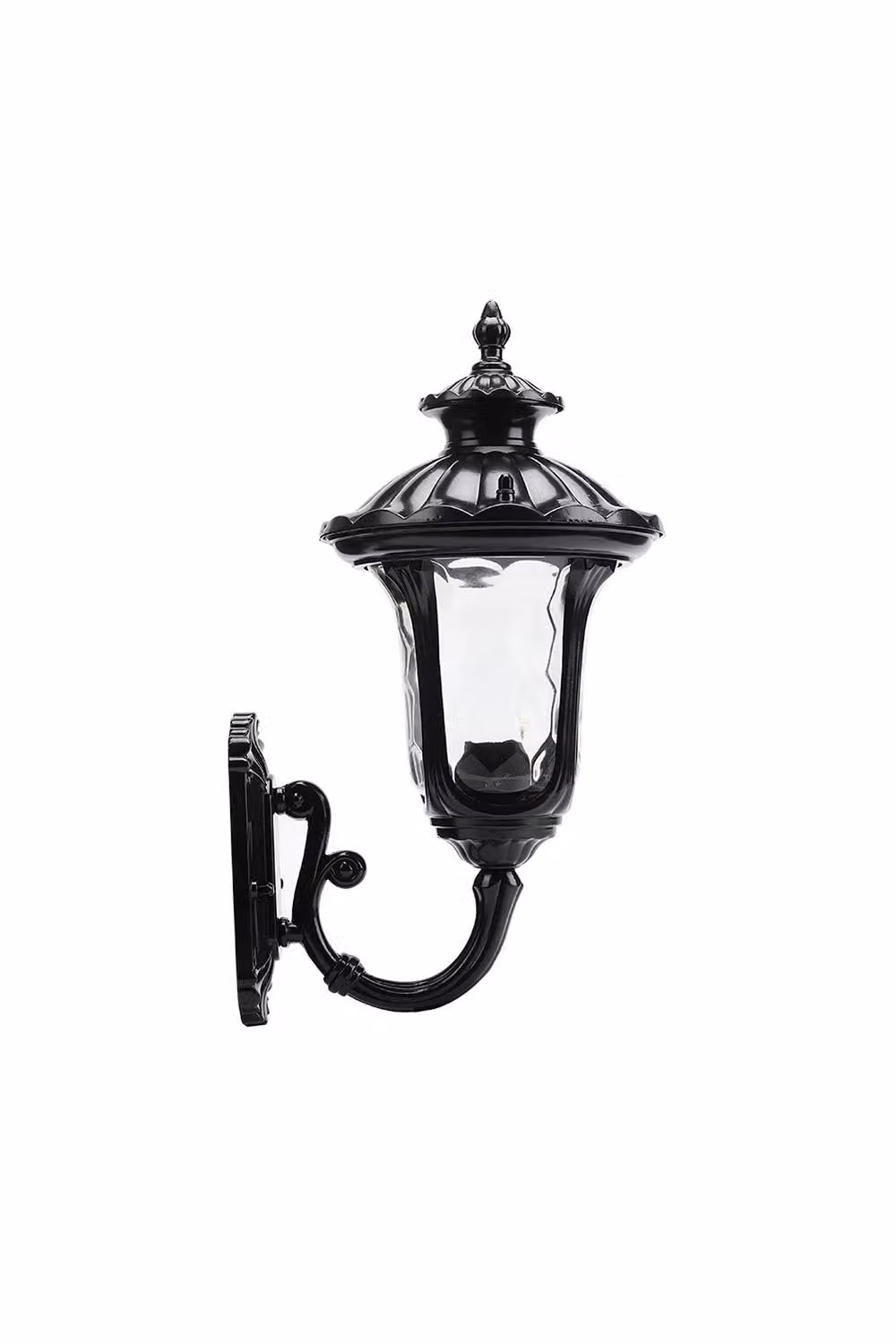 Living and Home Modern Waterproof Outdoor Wall Lamp with Black Aluminium and Transparent Glass Lantern – 2