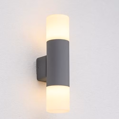 CGC Lighting Modern Anthracite Grey Cylinder Up and Down Outdoor Wall Light – 1