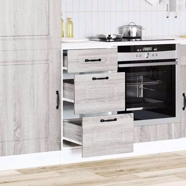 Berkfield Home Kalmar Kitchen Base Cabinet in Grey Sonoma Engineered Wood, W/D/H: 81.5 x 40 x 46 cm – 1