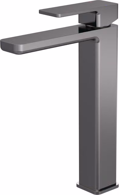 Balterley Square High Rise Mono Basin Mixer Tap in Brushed Pewter Silver