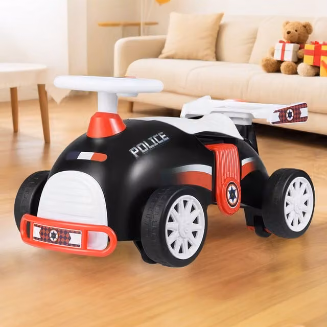 Costway Red and Black Foot-to-Floor Twist Scooter Ride-On Toy with Light and Sound Effects