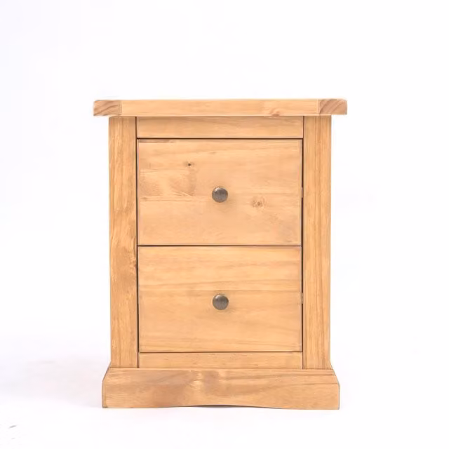 Cabinet Bits Lucca 2 Drawer Bedside Cabinet in Antique Brown with Gold Details