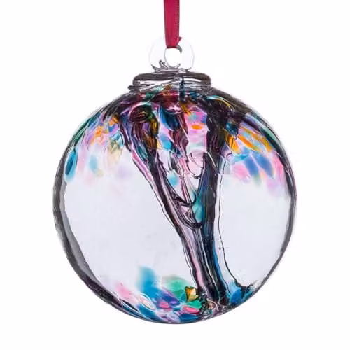 Sienna Glass Multicoloured Turquoise Abstract Spirit Ball, Diameter: 15 cm – 1