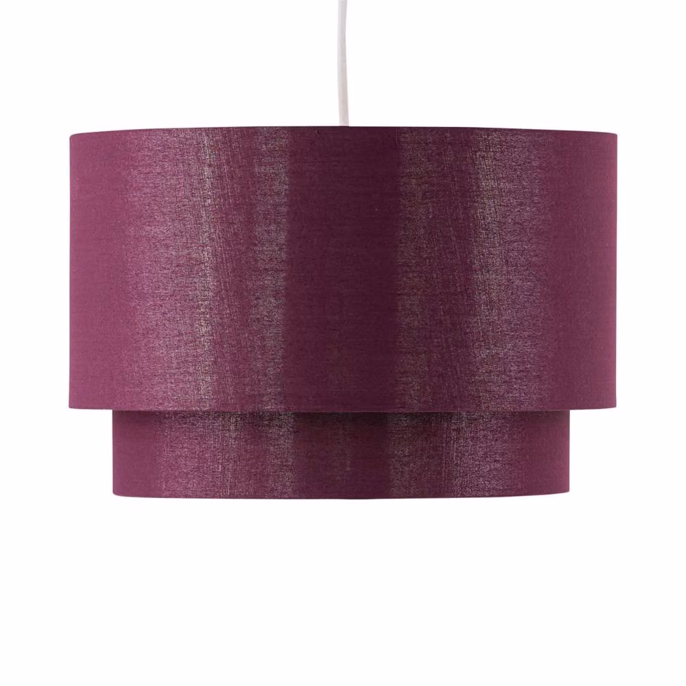 First Choice Lighting Kozy Modern Round Fabric Pendant Shade in Burgundy and Gold, Diameter: 30 cm – 2