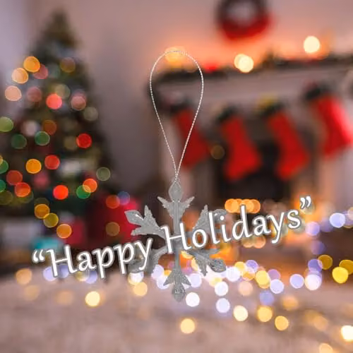 VFM e-Store Silver Glass Snowflake Hanging Decoration, W: 15 cm, H: 14 cm – 3
