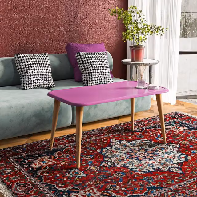 Decorotika Bohemia Oval Coffee Table in Purple
