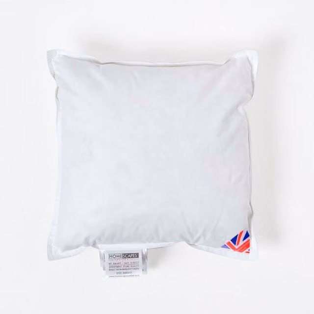Homescapes Duck Down Cushion Pad Insert, White, W/D/H: 30 x 30 x 30 cm