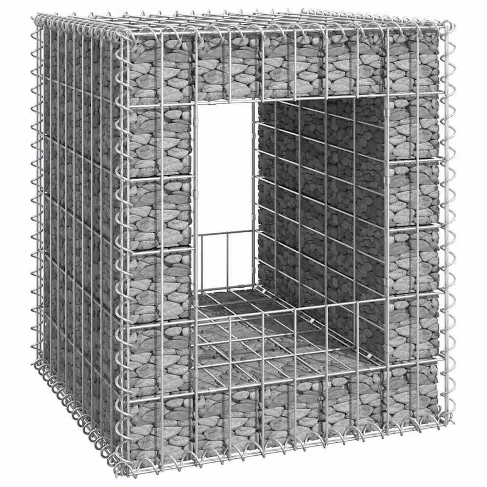 Berkfield Home Silver Iron Gabion Basket Post, W/D/H: 50 x 50 x 60 cm – 2