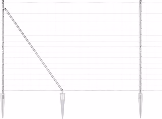 Berkfield Home Field Fence in Silver Galvanised Steel, H: 160 cm, L: 25 m