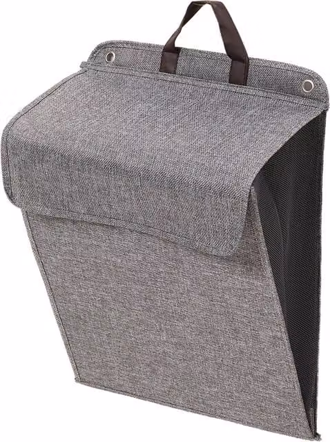 Livingandhome Collapsible Wall-Mounted Laundry Hamper with Lid and Handles, Grey