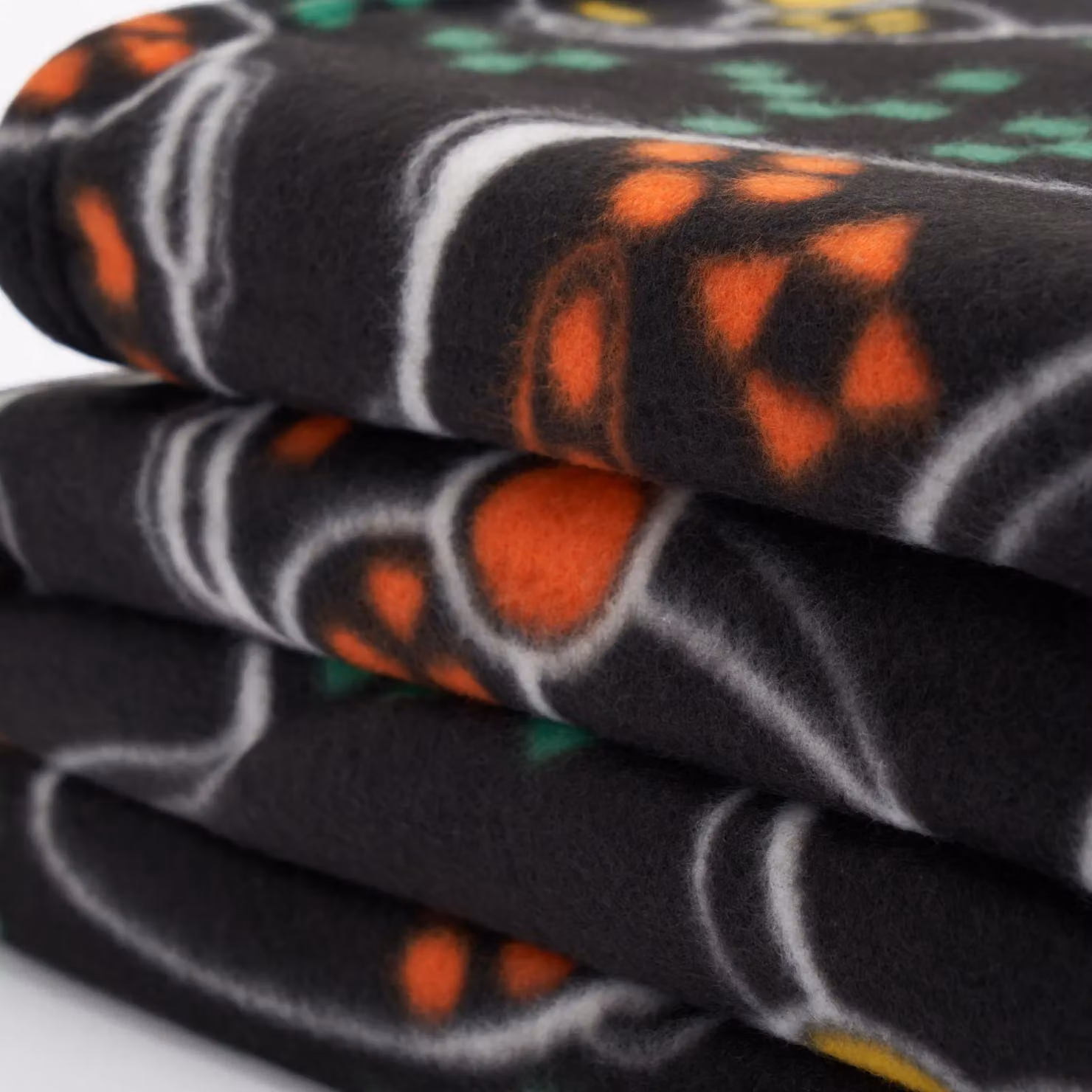 OHS Pack of 10 Geometric Printed Fleece Blanket Throws in Black, W/D/H: 120 x 150 cm – 3