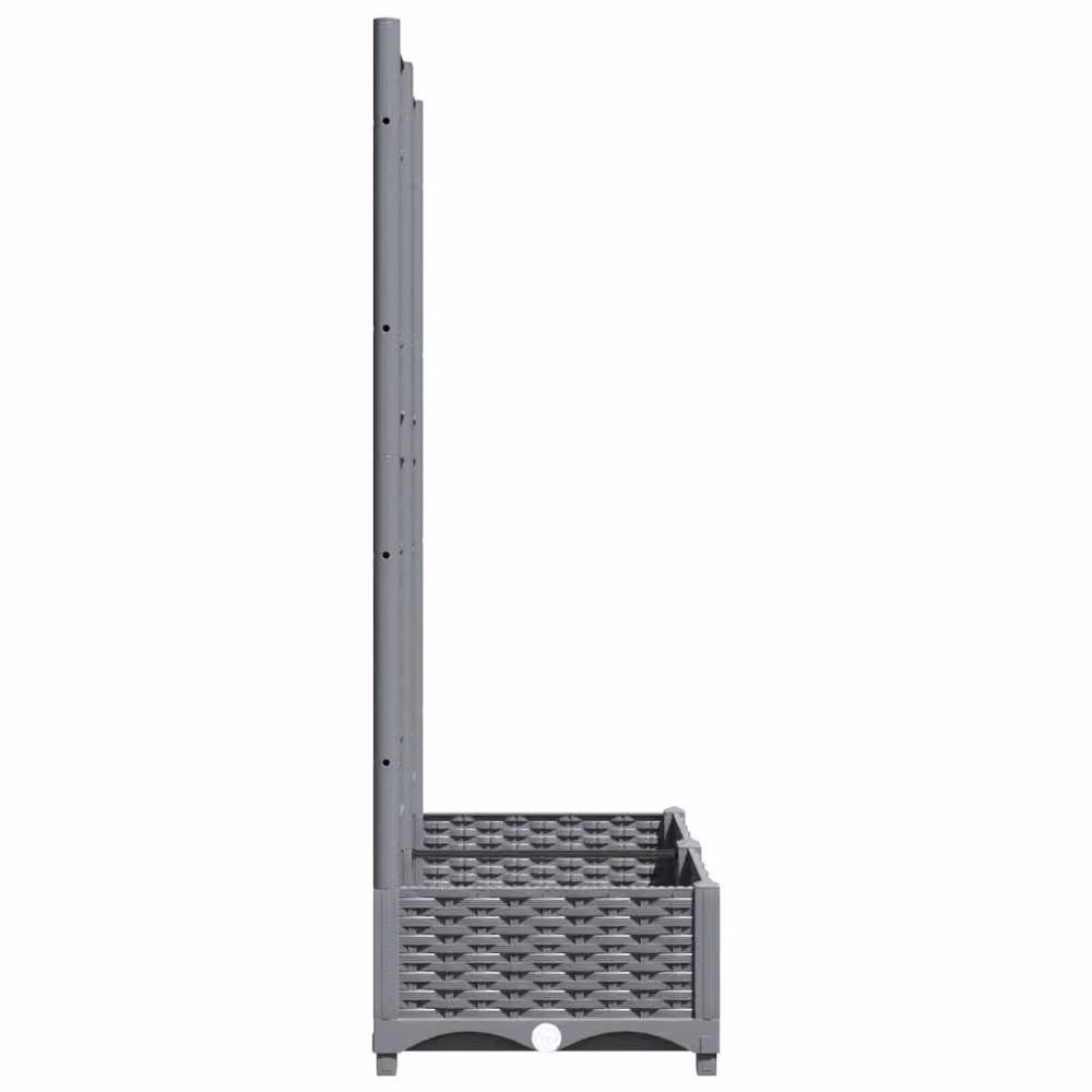 Berkfield Home Garden Planter with Trellis in Light Grey, W/D/H: 80 x 40 x 121.5 cm – 4