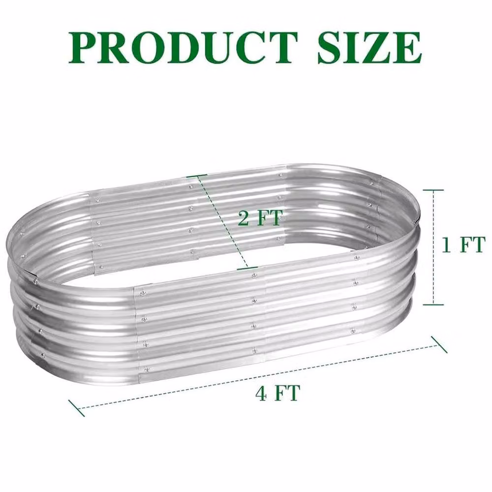 SPETLEK Silver Outdoor Raised Bed Planter for Flowers, Vegetables and Herbs, W: 60.96 cm, D: 30.48 cm, H: 60.96 cm – 2