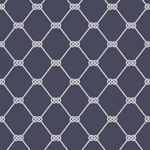 Galerie Deauville 2 Rope Design Maritime Geometric Abstract Wallpaper in White and Blue – 1