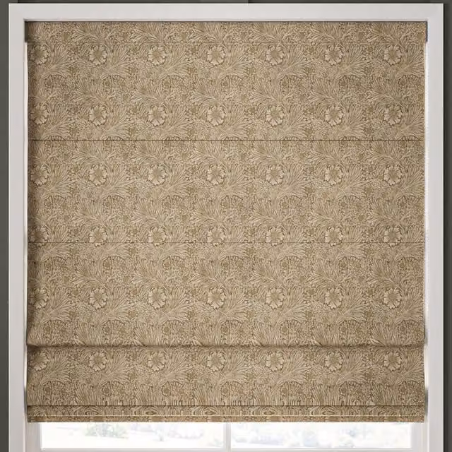 William Morris At Home Marigold Floral Velvet Made to Measure Roman Blind in Yellow, Sand and Beige