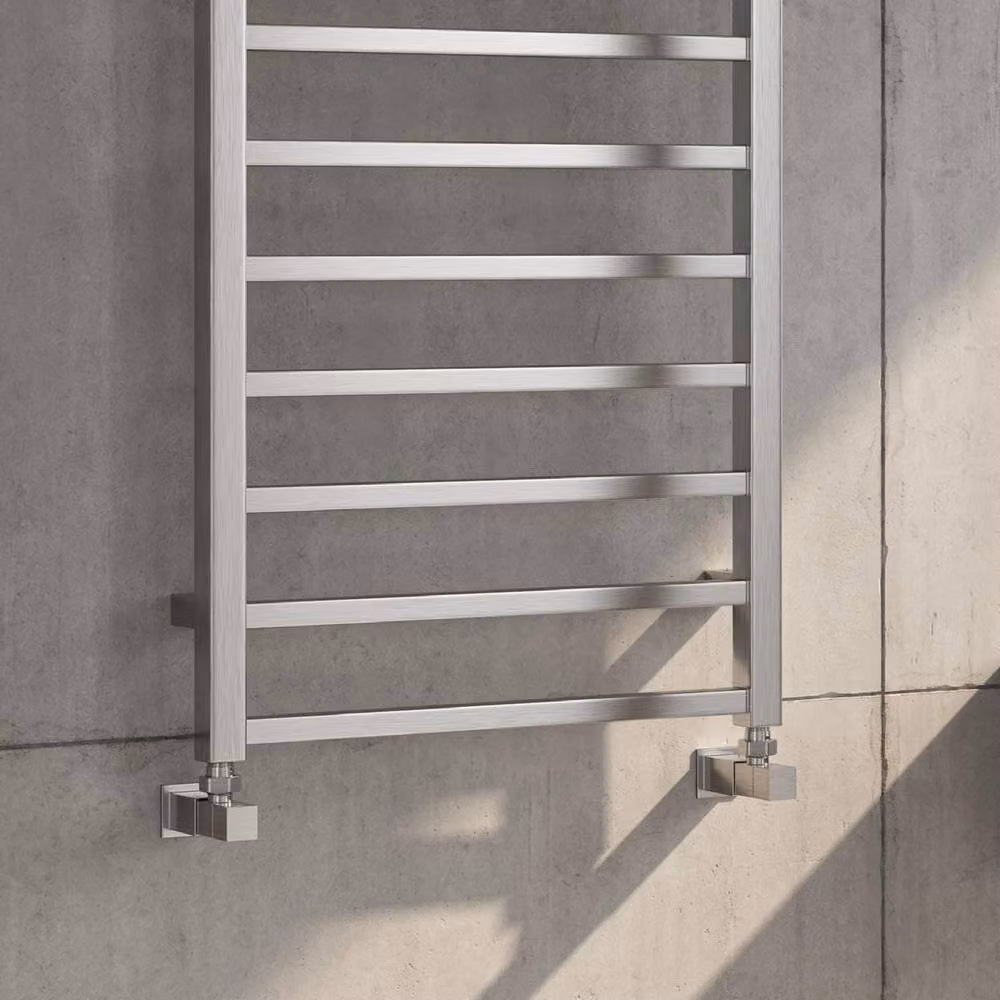 Reina Arden Stainless Steel Heated Towel Rail in Silver, W/H: 500 x 500 mm – 3