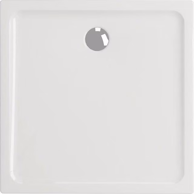 Bathroom Kingdom Oliver Rectangular Stone Shower Tray, White, W: 100 cm, D: 90 cm
