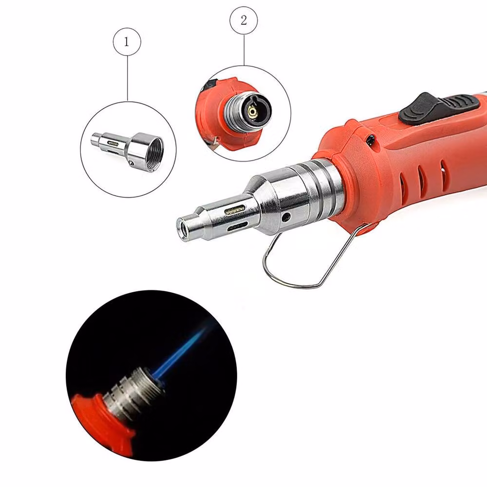 VOGREX Cordless Auto Ignition Butane Gas Soldering Iron Kit in Red and Multicolour – 4