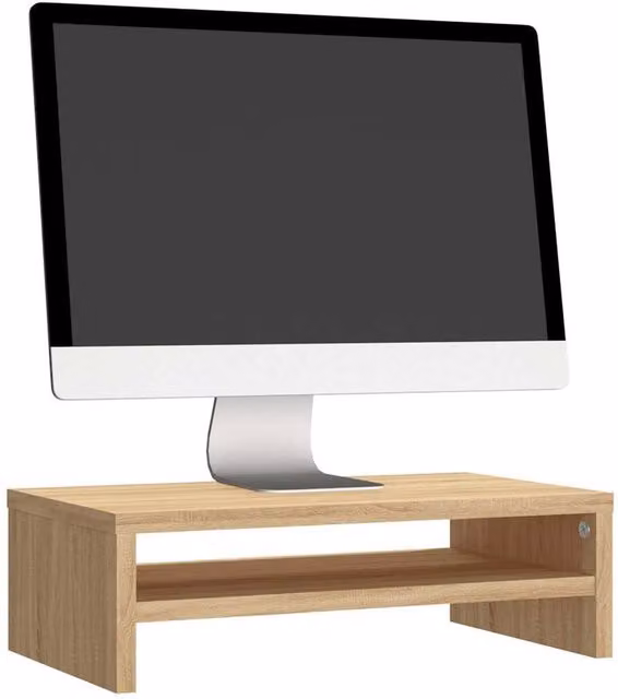 Berkfield Home Monitor Stand in Sonoma Oak, W/D/H: 42 x 24 x 13 cm