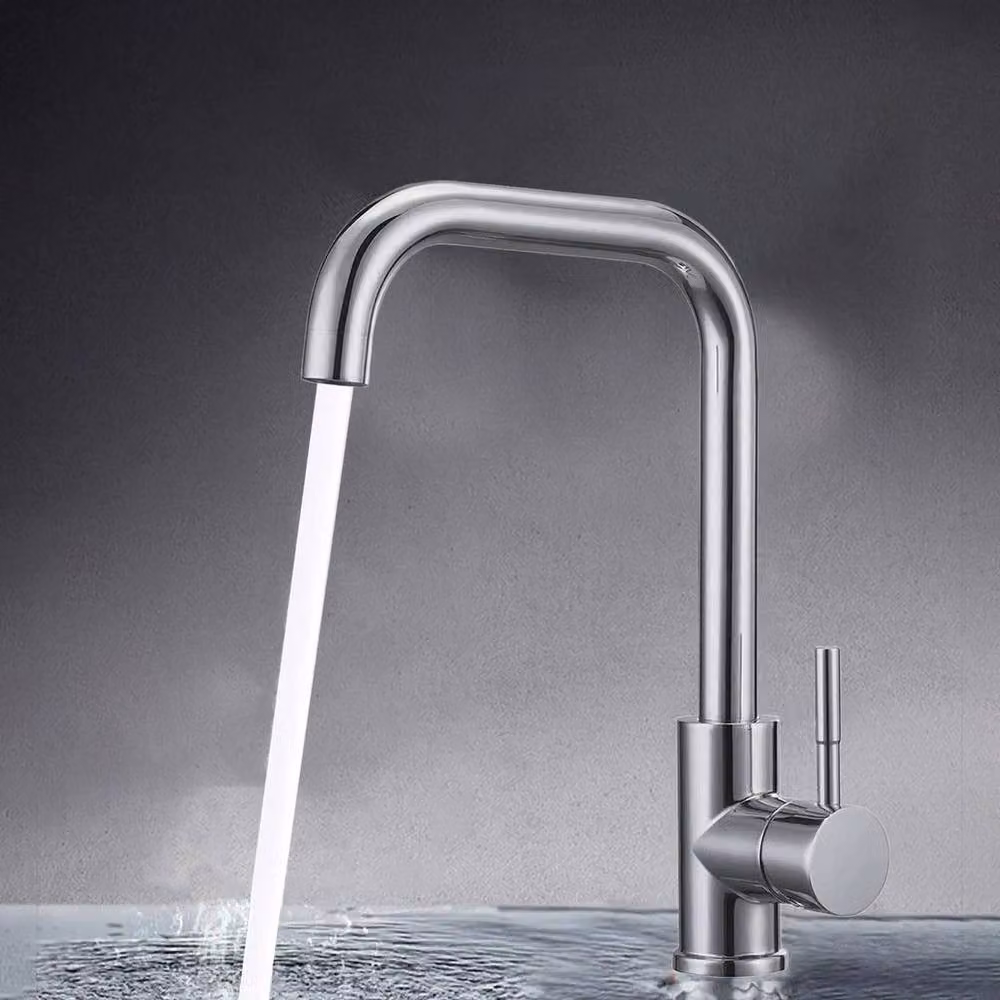 Kelvenix Kitchen Sink Mixer Tap with Swivel Spout in Silver Chrome – 2