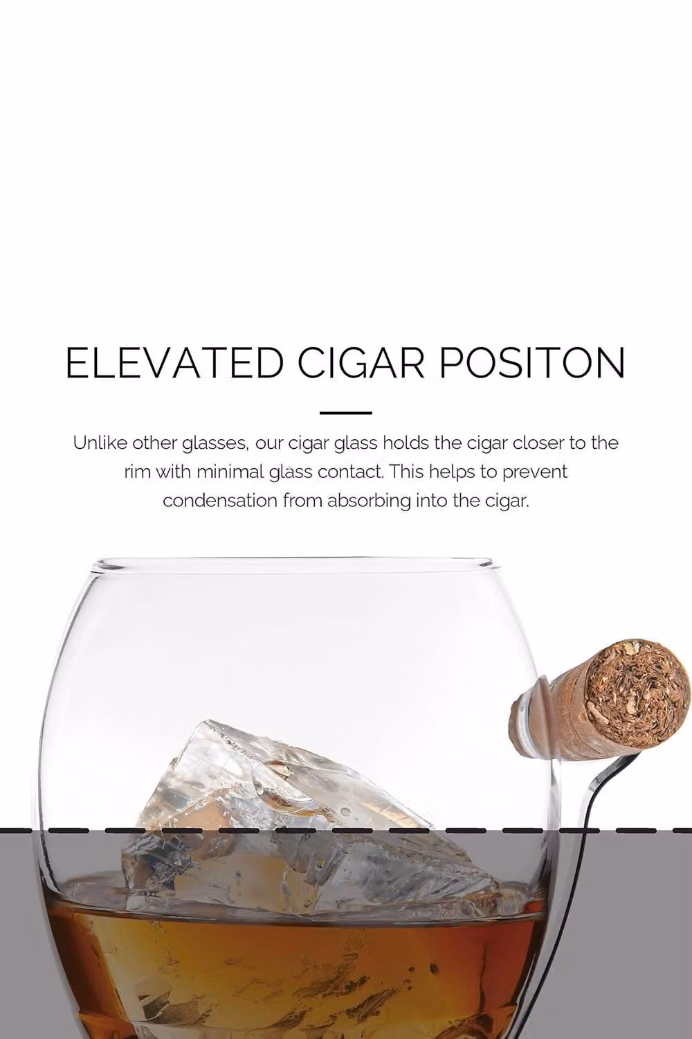 Final Touch Clear Whiskey Tumbler with Adaptable Cigar Holder and Lead-Free Glass – 3