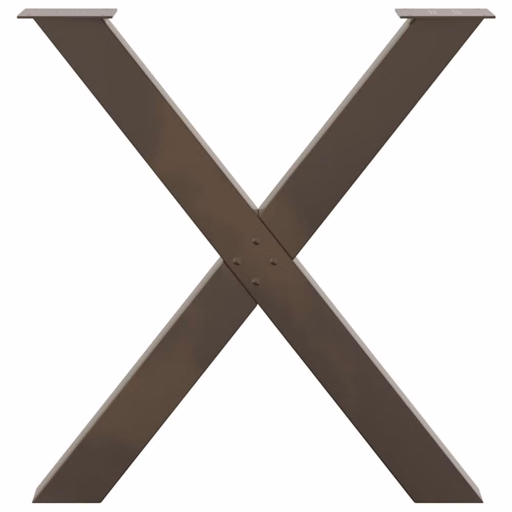 Berkfield Home Modern X-Shaped Dining Table Legs, 3 Pieces, Brown Steel – 3